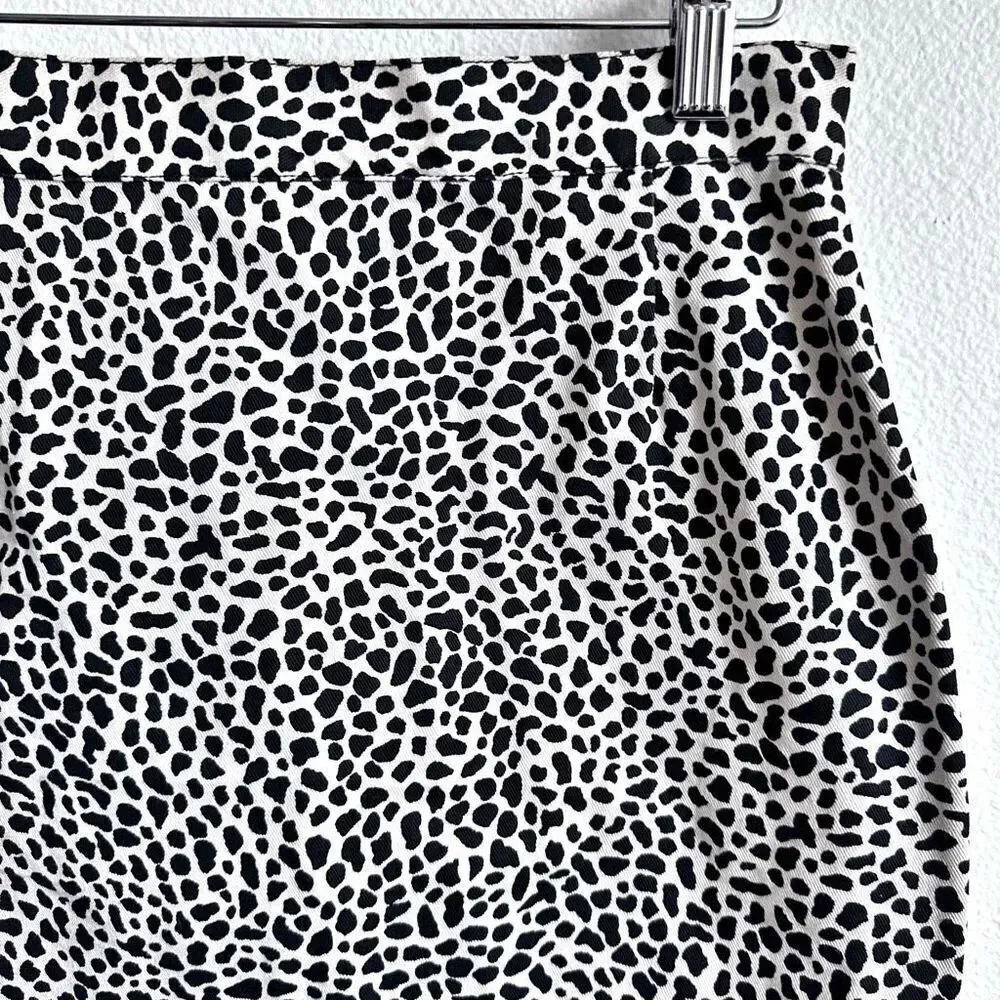 MIRA K | Italy Vintage Off White Black Dot Dalmatian Print Pencil Skirt | Medium - Image 3