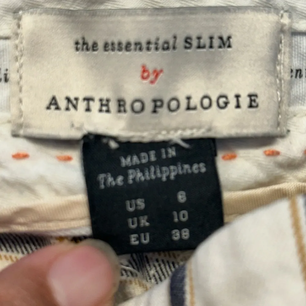 Anthropologie The Essential SLIM Cream Checkered Plaid Pant Size 6 EUC #0437-LA - Image 8