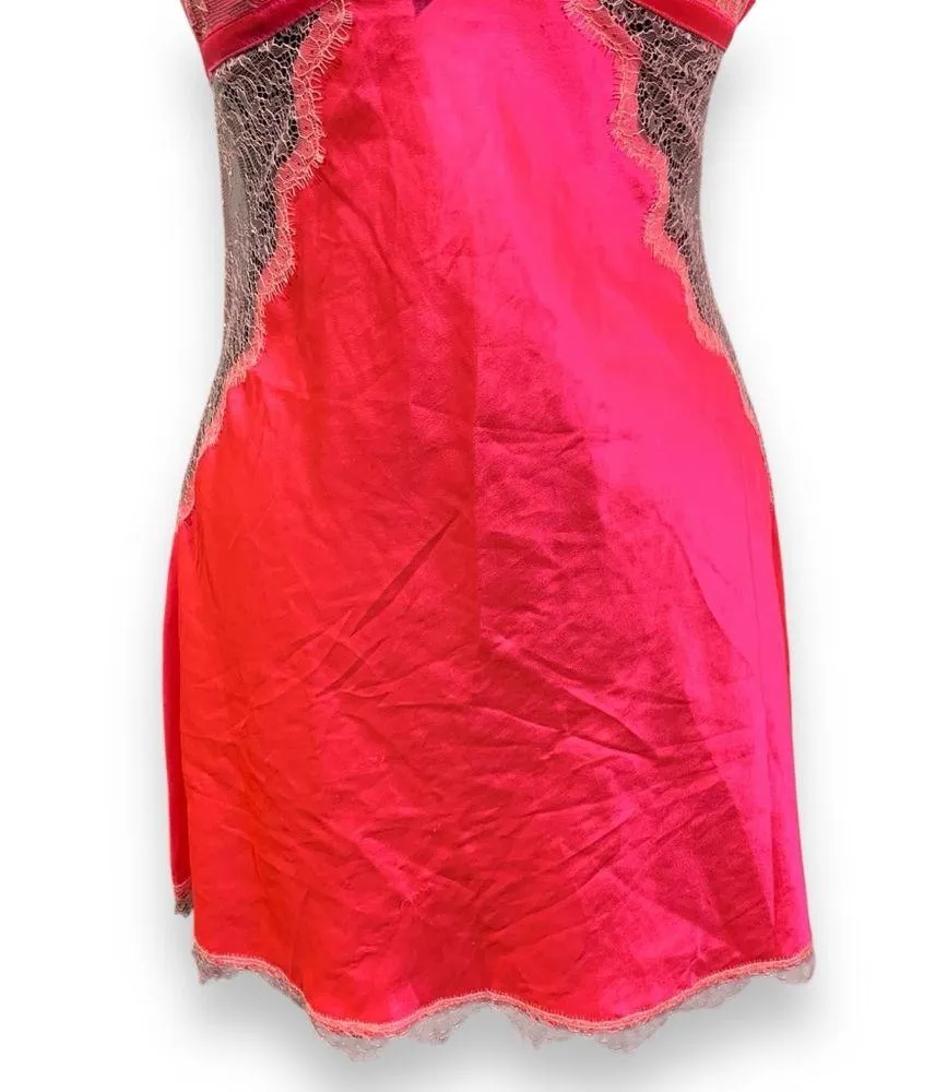 Hot Pink and Lace Victoria's Secret Babydoll Top - Image 3