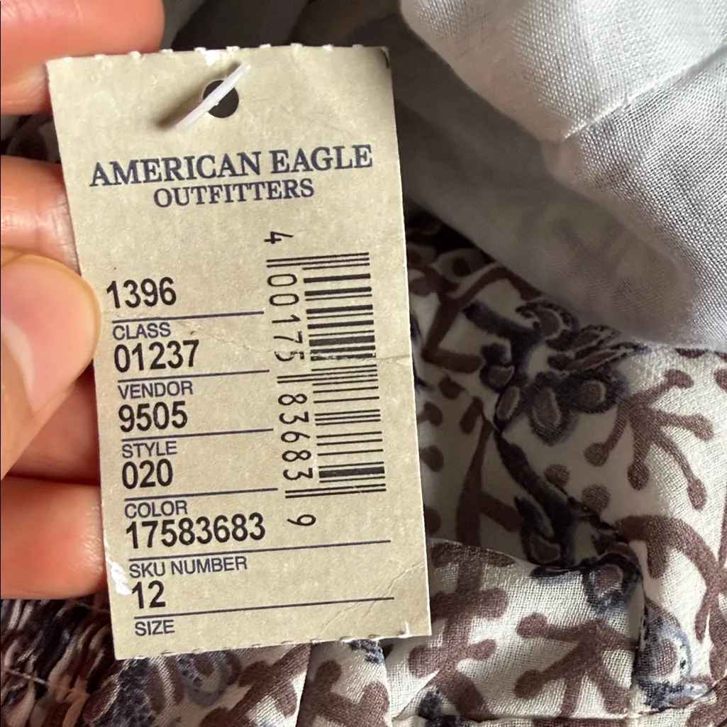 American Eagle Womans Size 12 Sheer beige Blue Halter Paisley dress Festival NWT - Image 12