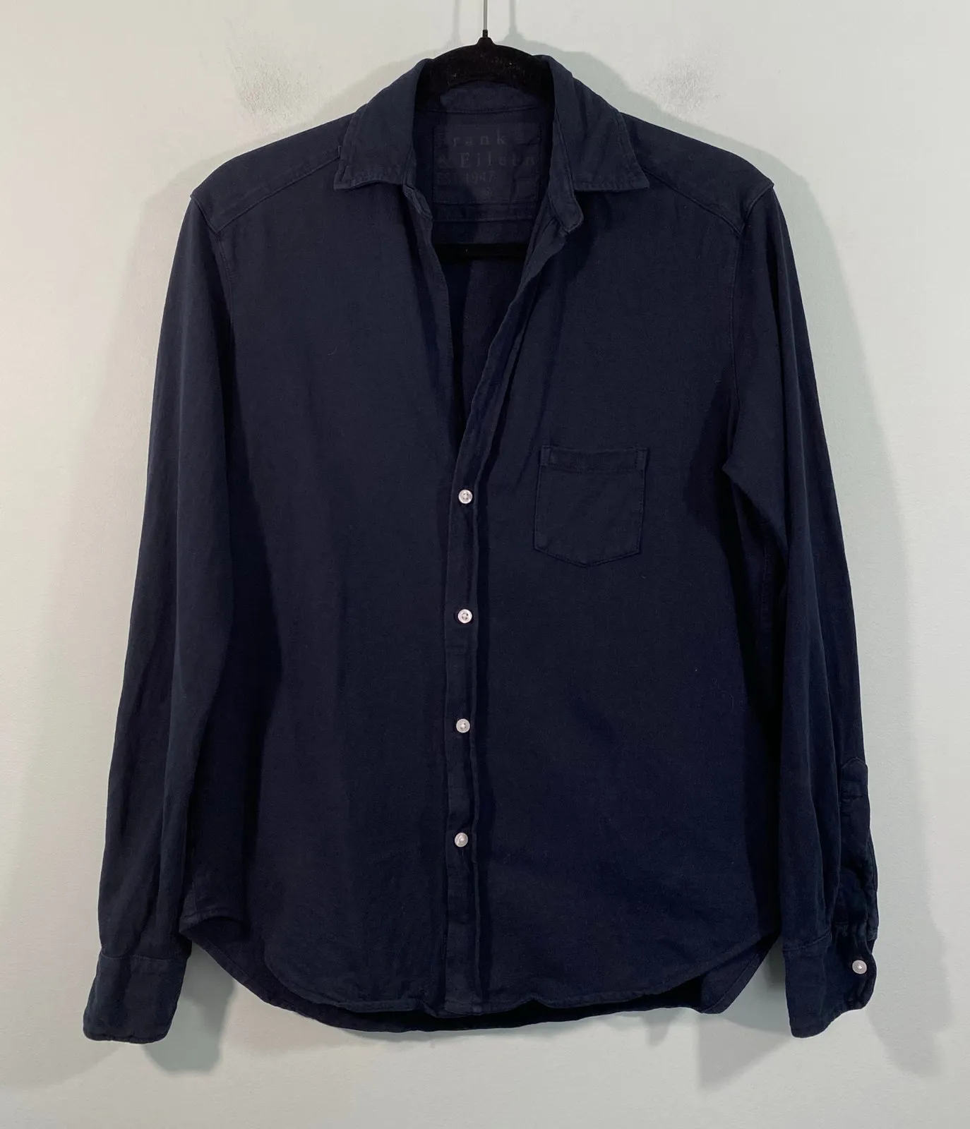 Frank & Eileen Tee Lab Labeileen HJ Black V-neck Button Up Shirt Size XS - Image 1