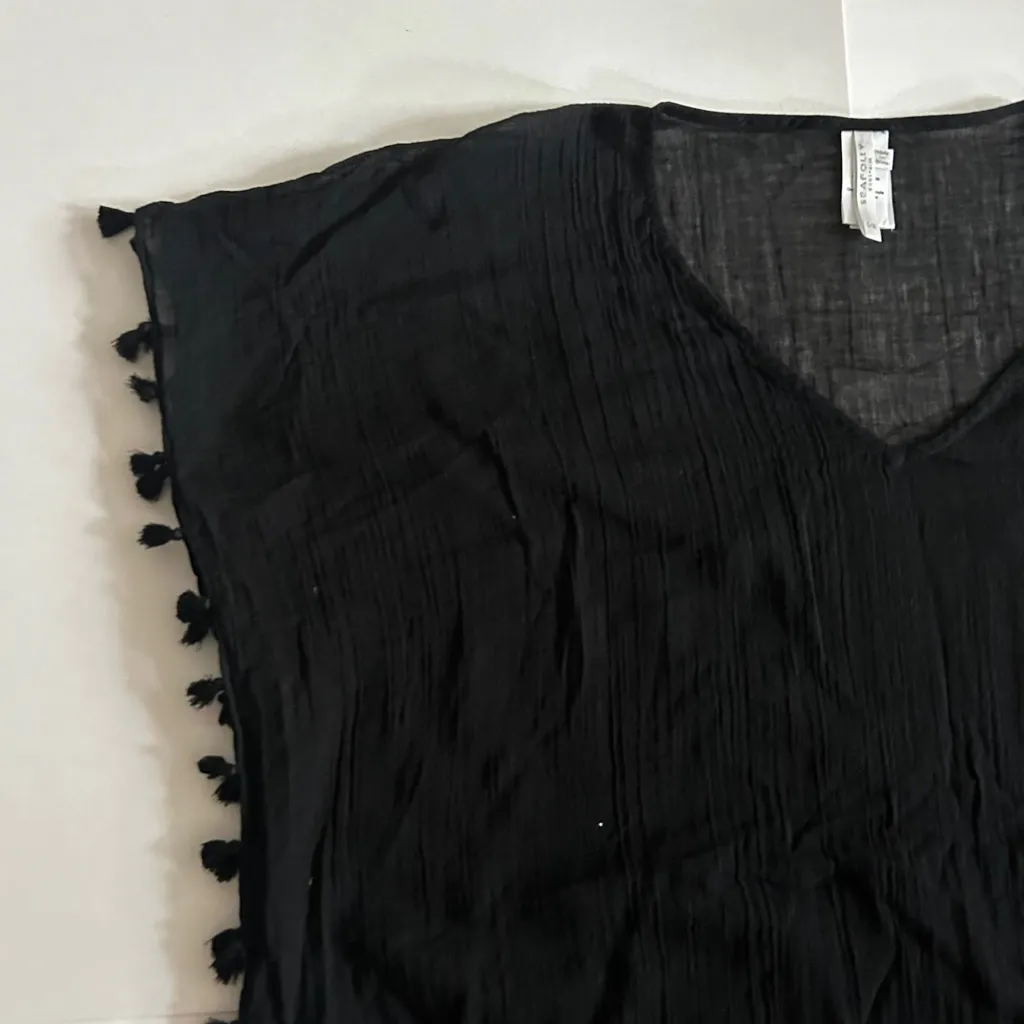 Seafolly women’s Amnesia Kaftan swim cover up in black - Image 3