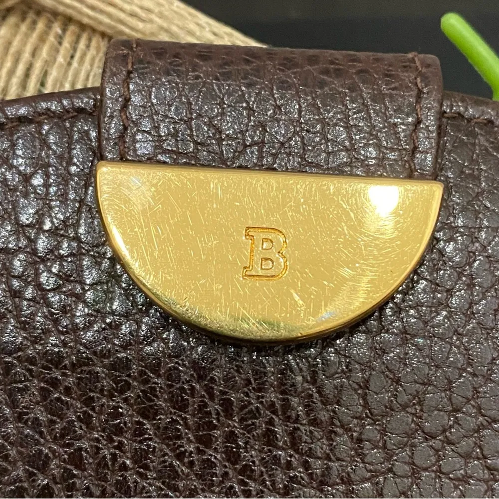 Vintage BALLY Brown Genuine Leather Bifold Snap Wallet Coin Slot Made In Italy - Image 12