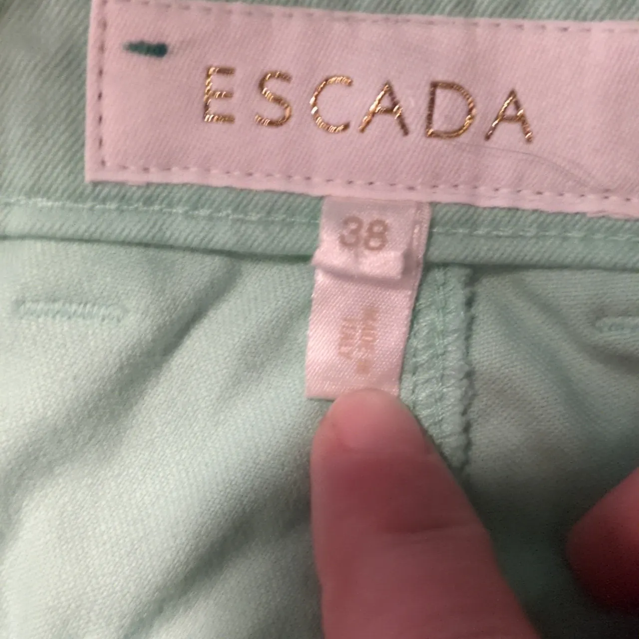 Escada Mint Green Pants Size 38 - Image 3