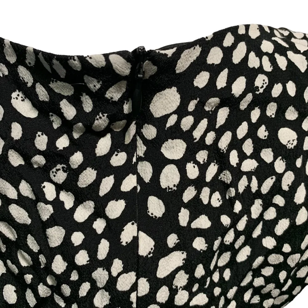ZARA Printed A-Line Dress, black and white with pockets, medium - Image 6