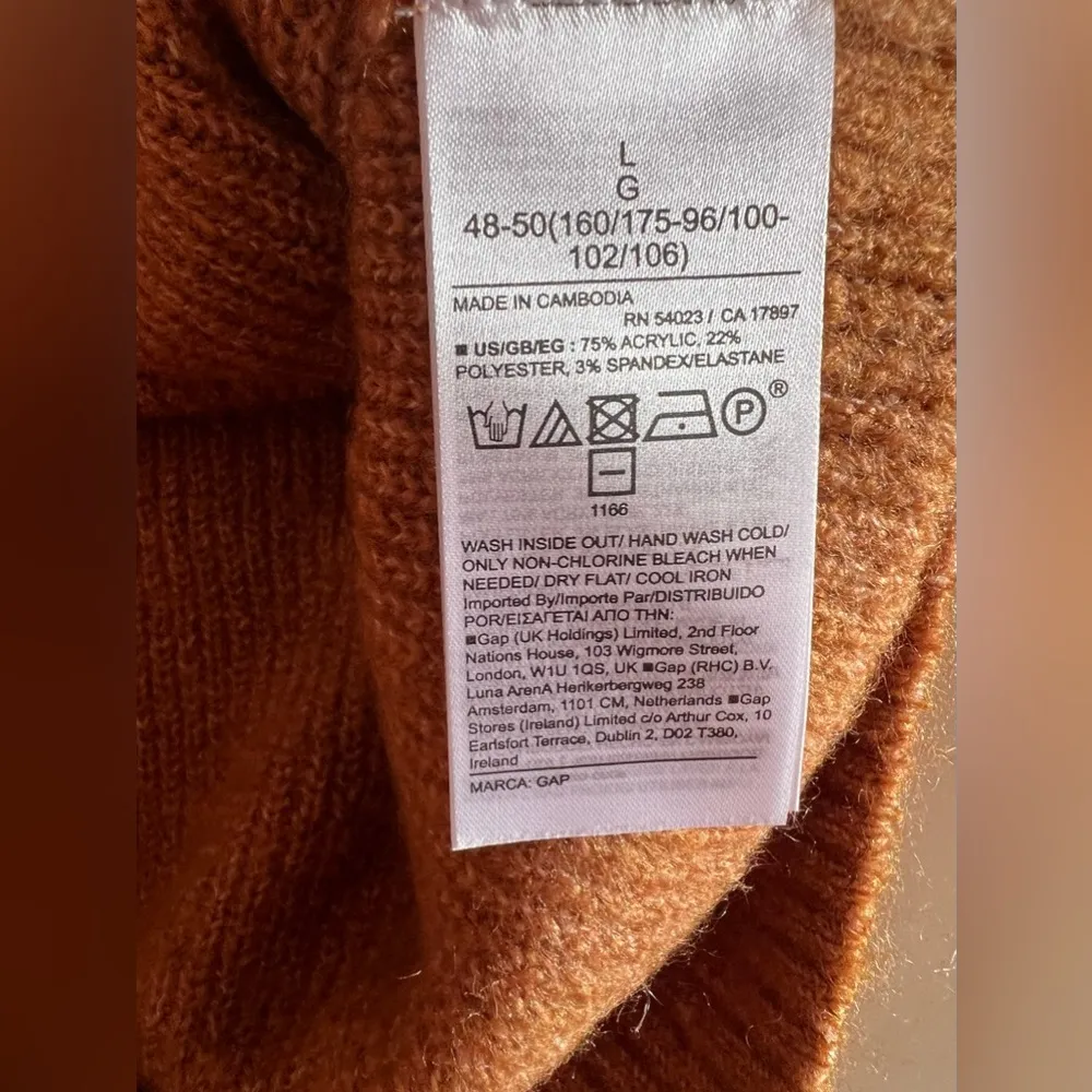 Gap crew  neck sweater GAP Sweater Unisex Size L RN 54023 Retro Knitting Brown - Image 9