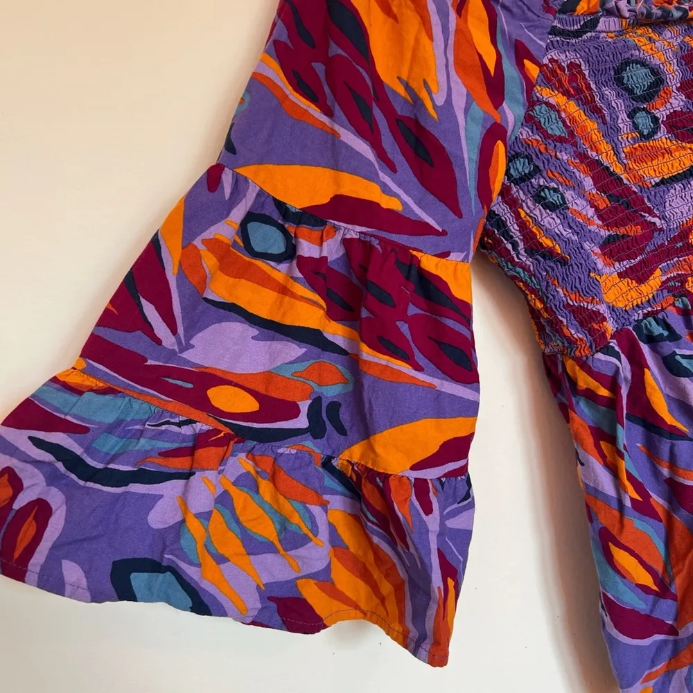 Vibrant Multicolor Women's Plus Size Top Purple - Image 3