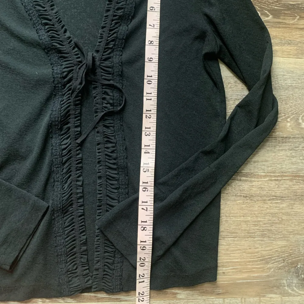 Express Black Ruffled Cardigan M - Image 5