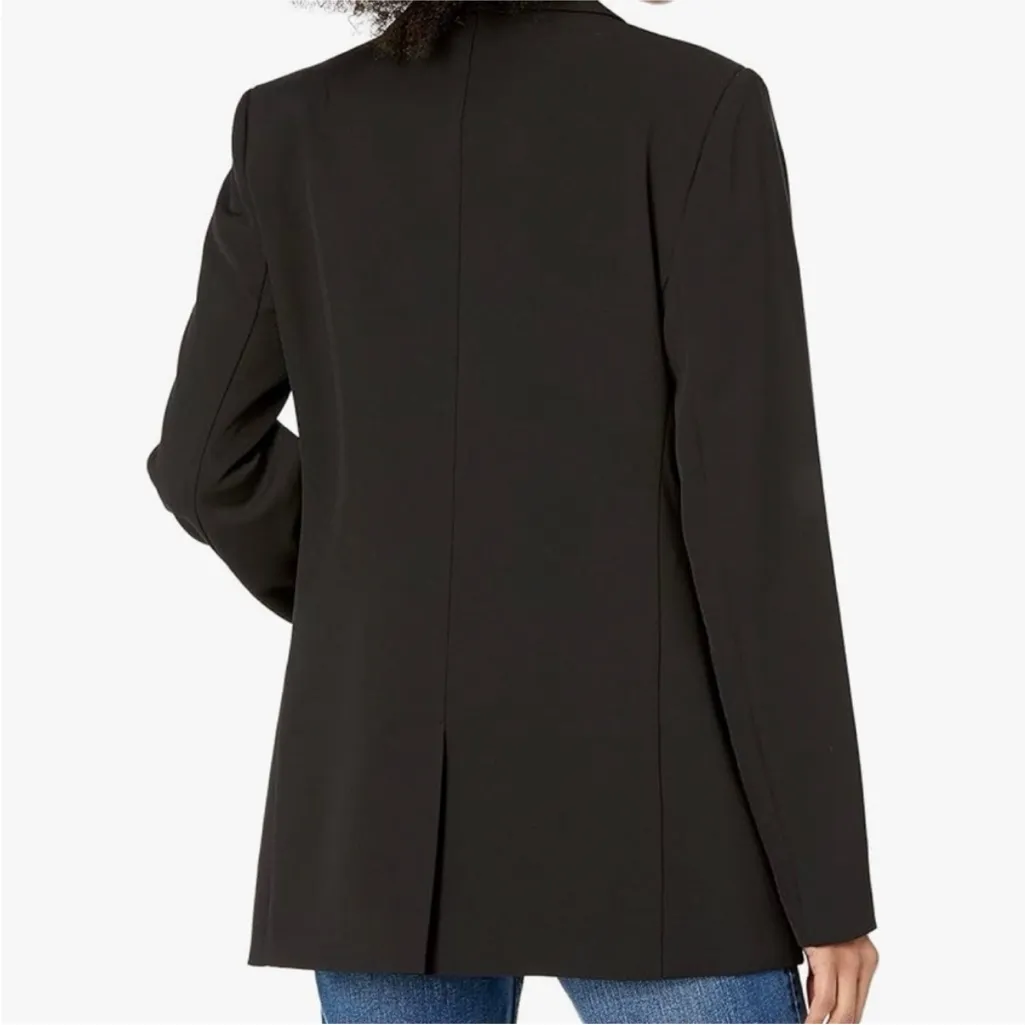 The Drop Women's Blake Long Blazer Jacket Single Button Classic Black Size M Size M - Image 2