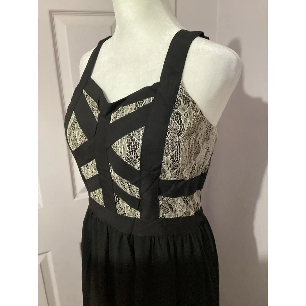 Lucy Paris Black Fit And Flare Maxi Cocktail Dress M - Image 2