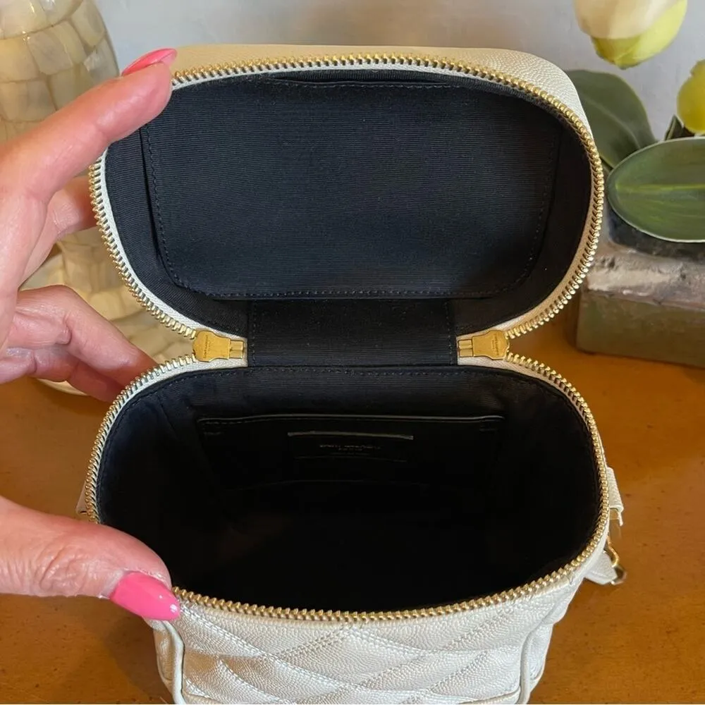 LIKE NEW Saint Laurent 80s Vanity YSL Crossbody Bag in Quilted Grained Leather - Image 9