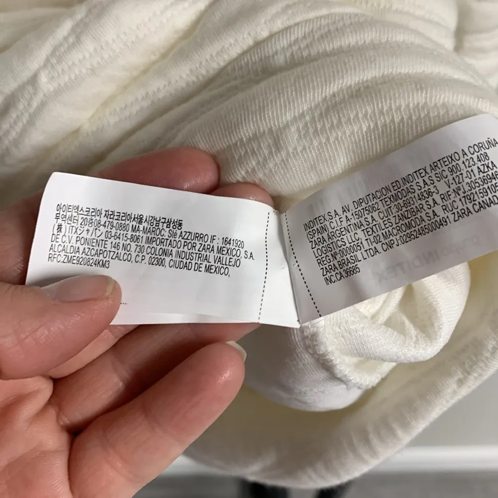 Zara White Quilted Jacket with Rhinestones Size XS - Image 8