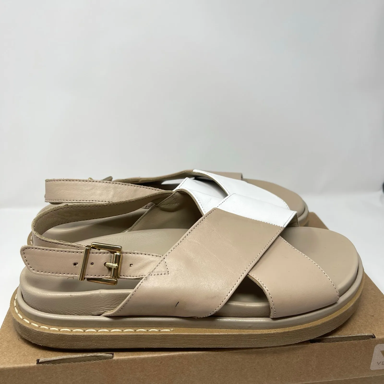 ALOHAS Marshmallow Bicolor Stone Beige Sandals (Sz 39) - Image 5