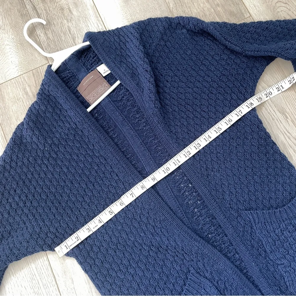 Guinevere Anthropologie Cardigan cable knit womens Navy Blue (xsmall) fisherman - Image 3