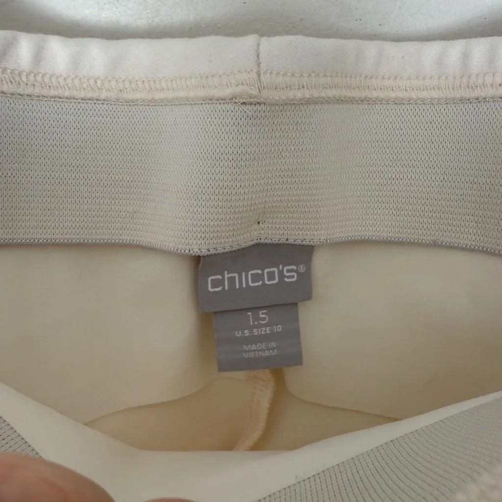 Chico’s Women’s 10 White Pull on Pants Ankle Office Core Career - Image 2