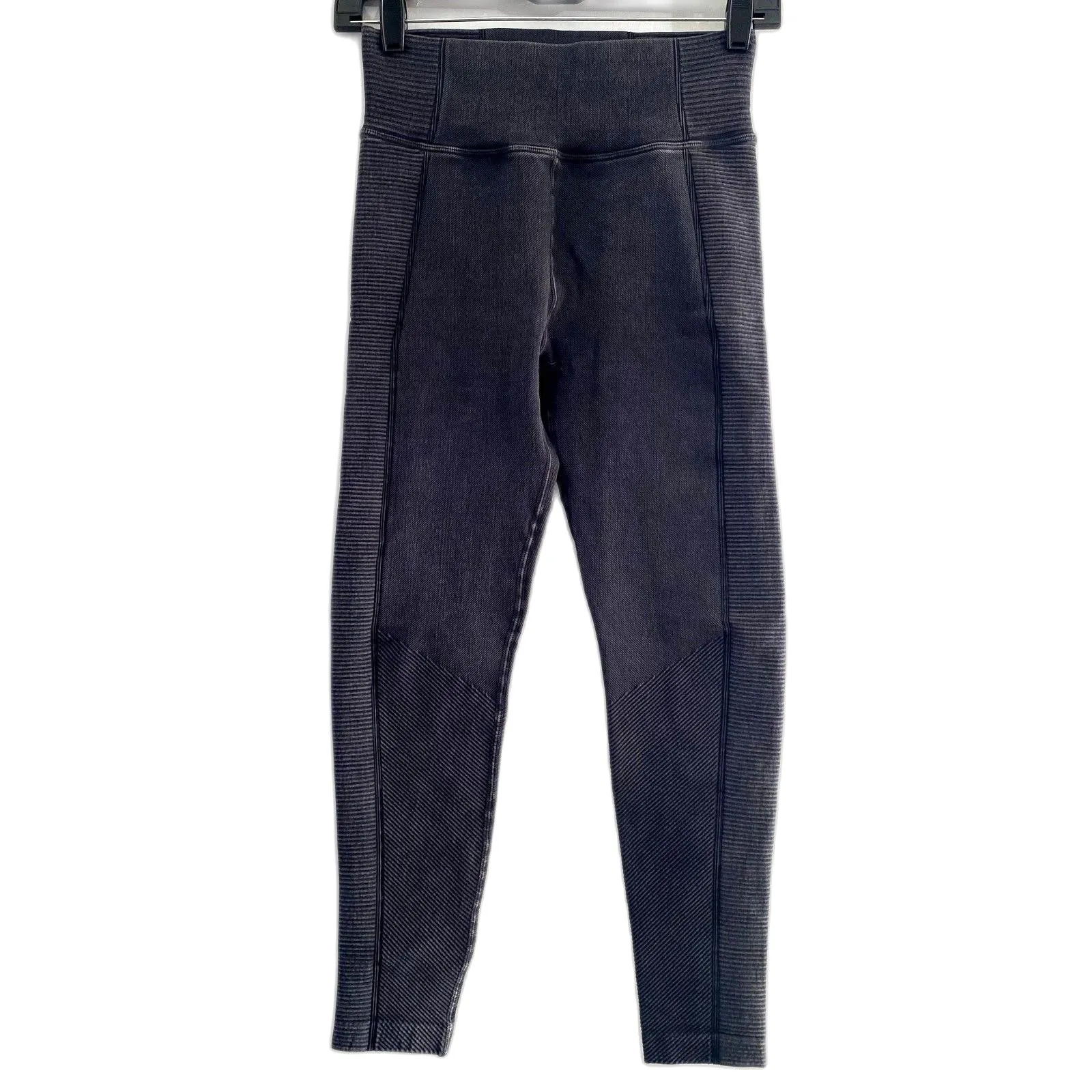 Aerie Offline Ribbed‎ Texture Compression Leggings Black Rinse Washed SIze Small - Image 2