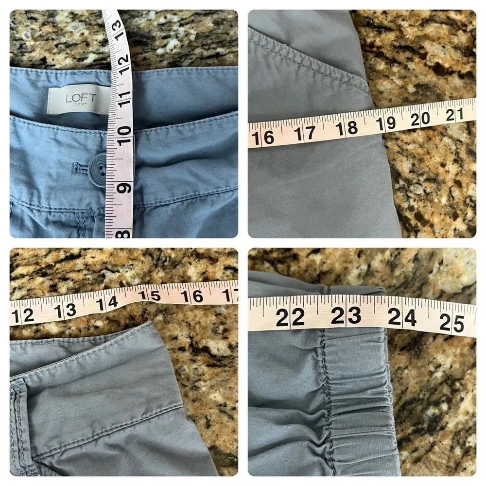 Loft Pants Womens Blue Cargo Tapered Ankle 4 Capsule Modest Mature Preppy Costal - Image 4