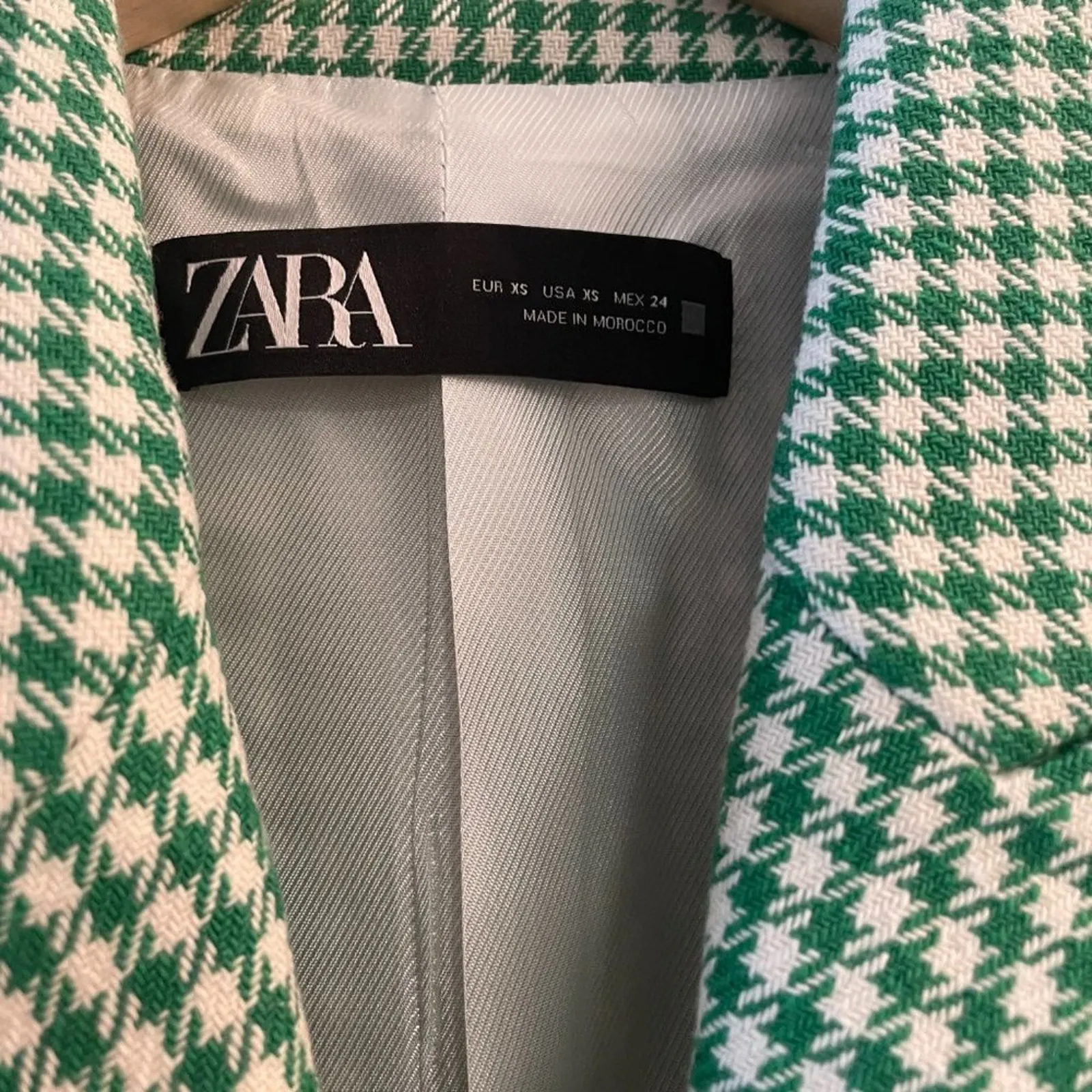 Zara Green Houndstooth Blazer - Image 6