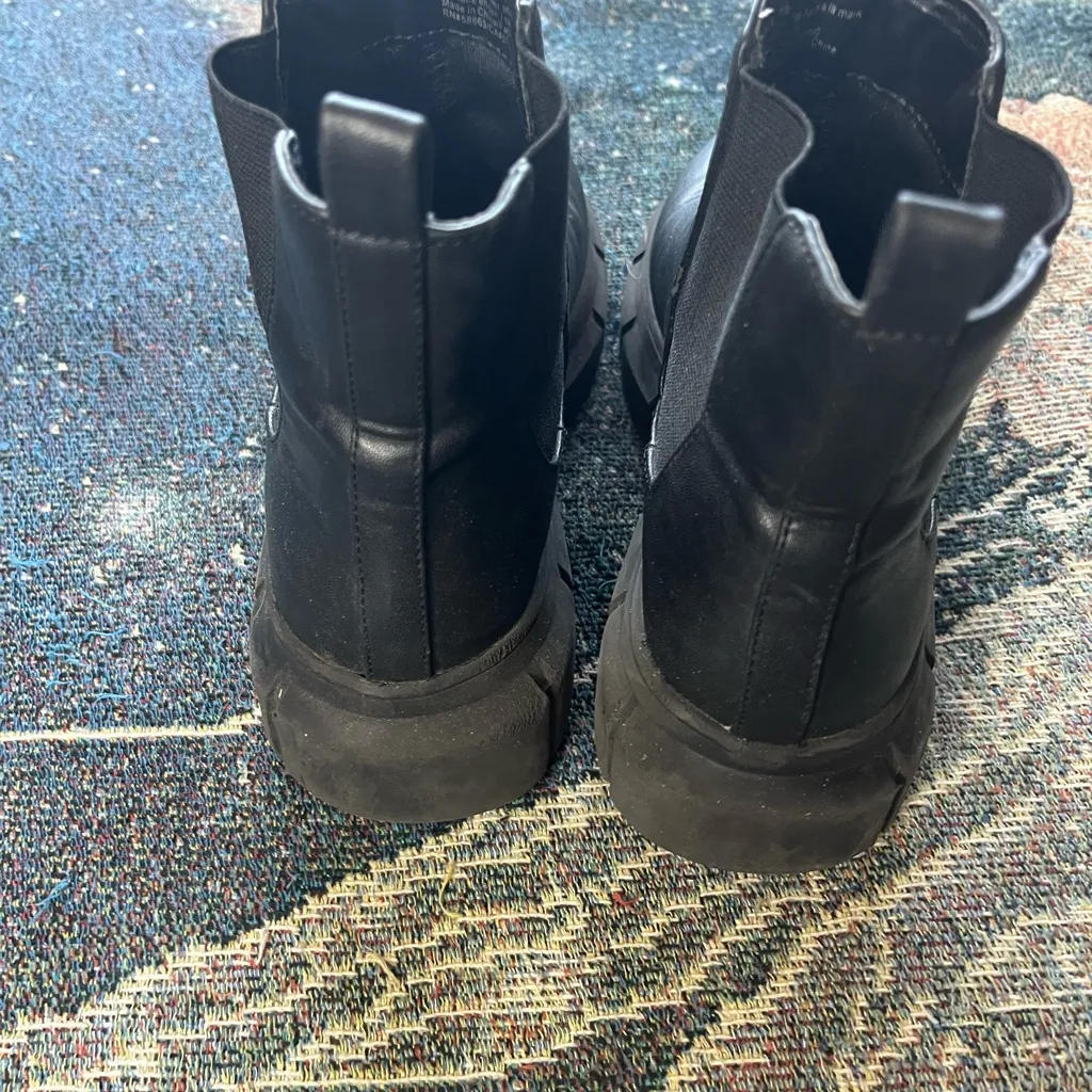 BP Nordstrom Black Lace‑Up Ankle Boots Sz 6 Women’s Leather Streetwear Staple - Image 5