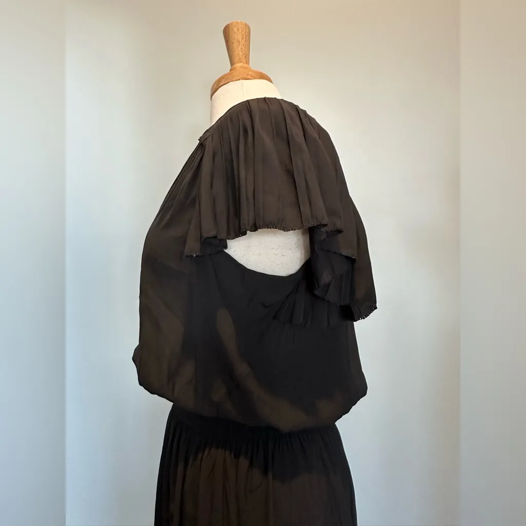 Ramy Brook Yassi dress v neck flutter sleeve smocked waistband black Size S NWT - Image 8