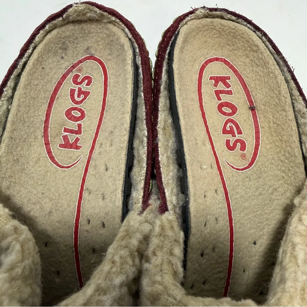 Klogs Maxum slip resistant clogs with sherpa trim burgundy suede womens US 7M Red Size 7 - Image 8