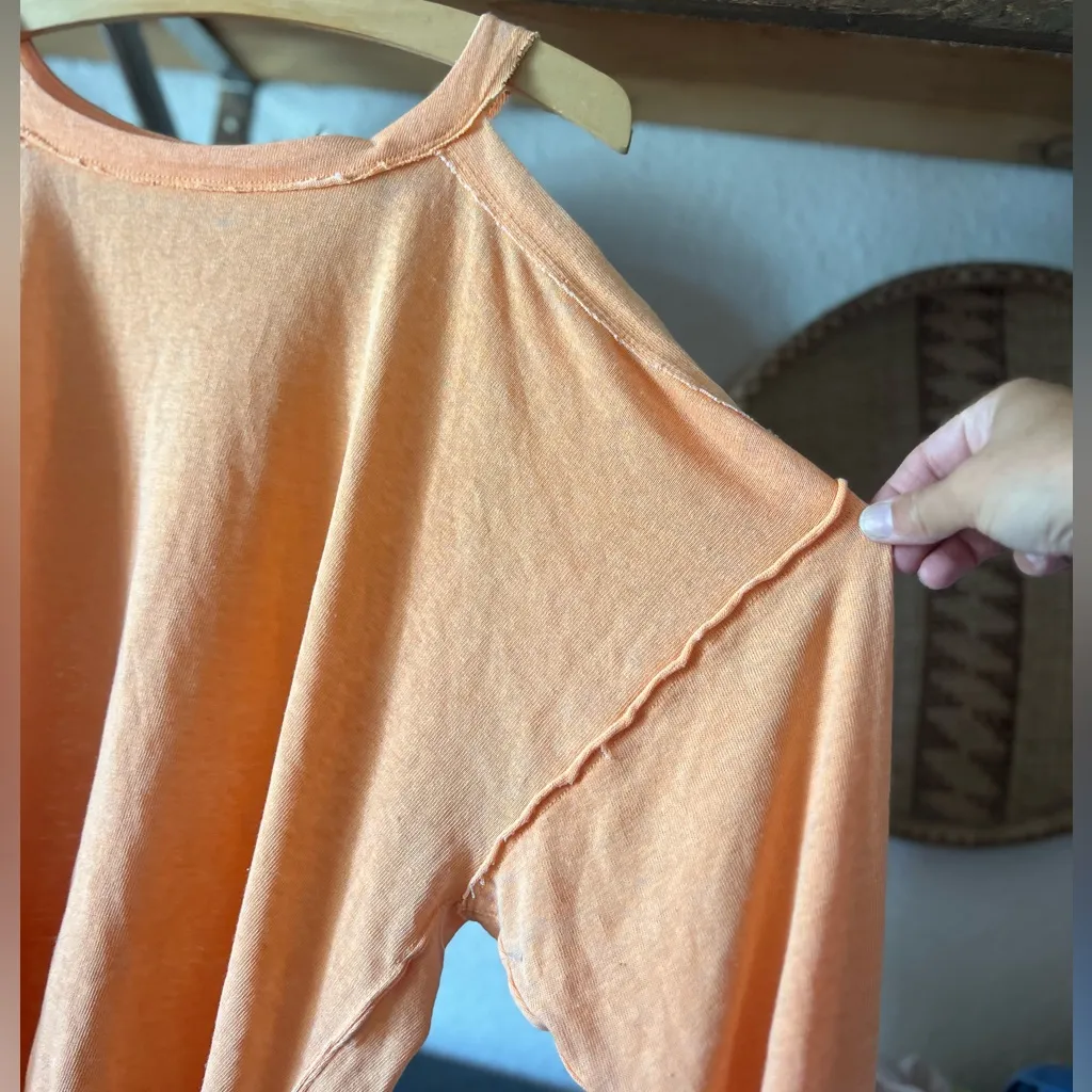 NWOT We The Free Chill Out Cold Shoulder Pullover Top orange xs free people - Image 5