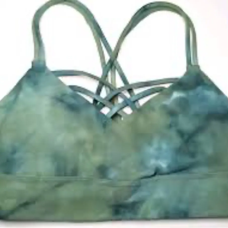 JoyLab V Neck Criss Cross Back Sports Bra Green Tie Dye Women’s Small - Image 3