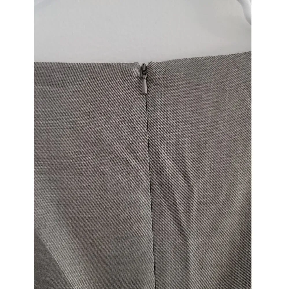 MaxMara Max Mara Fazio Wool Silk Blend Flared Hem Dress Gray Beige 10 - Image 9