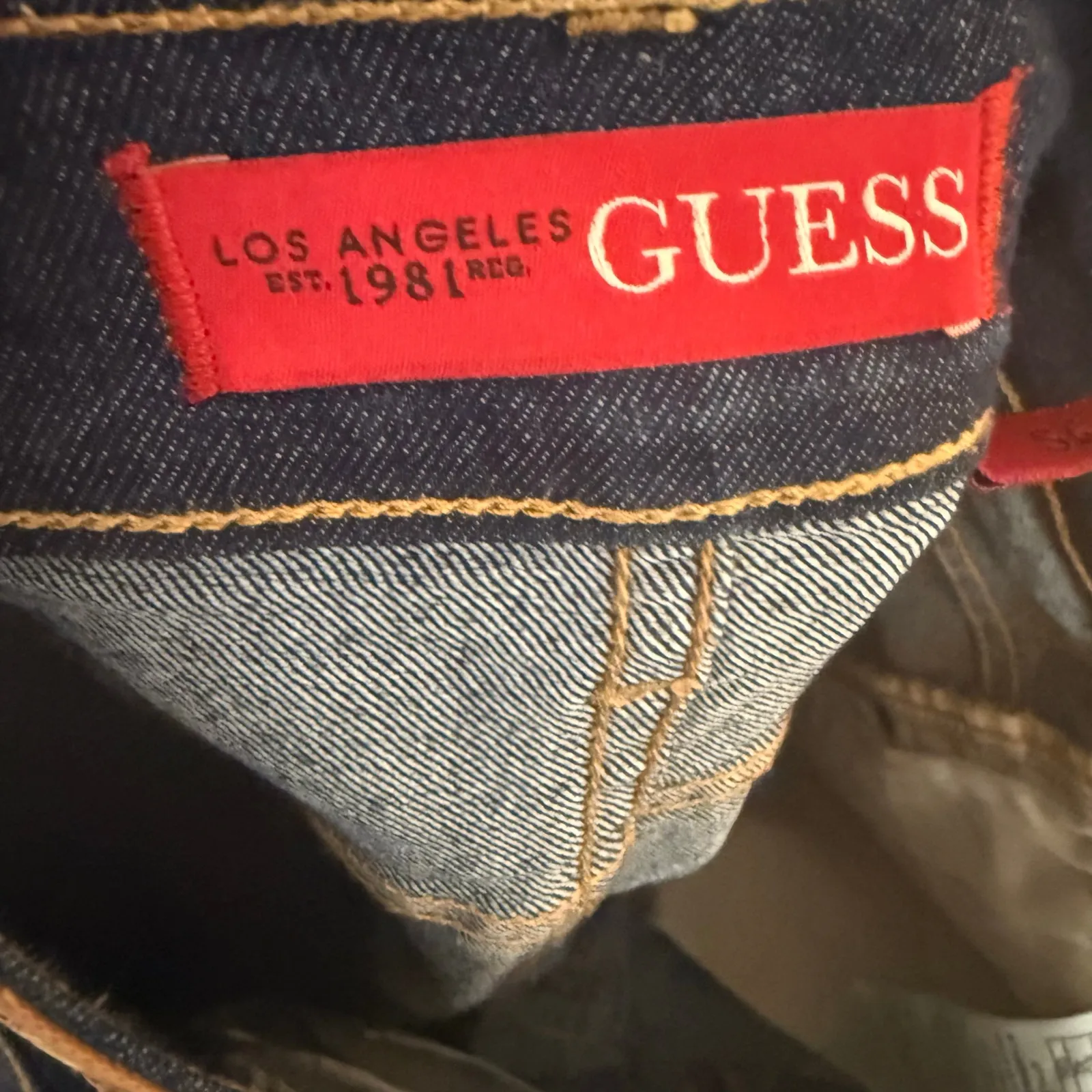 Guess Los Angeles Skinny Jeans Blue Cotton Stretch Mid Rise Size 32X30 - Image 8