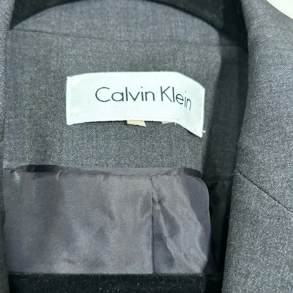 Calvin Klein Grey Work Office Blazer No Size Tag - Image 6