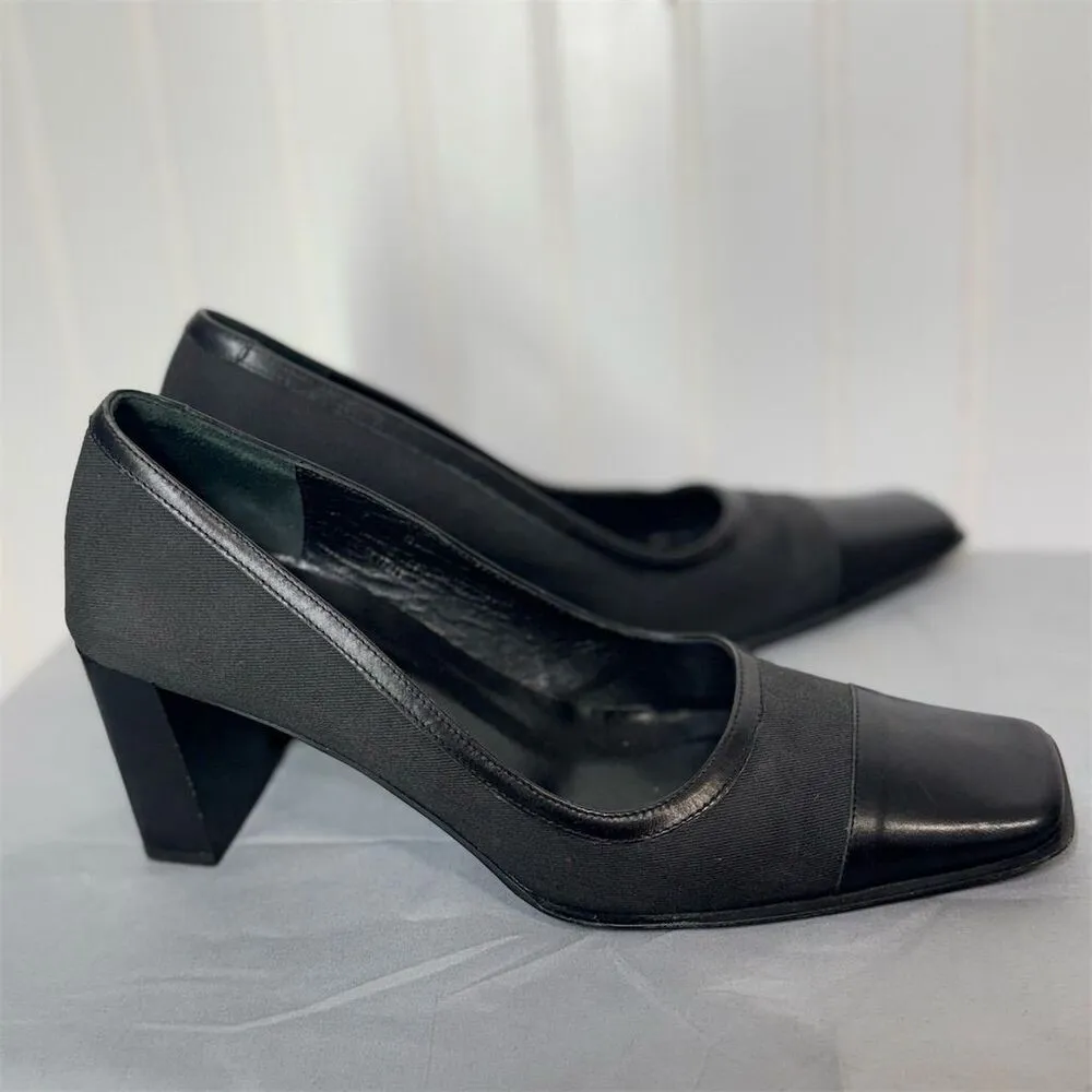 Coach‎ Melora Black Square Toe Heels Made in Italy Women’s 7B VTG Quiet Luxury - Image 5