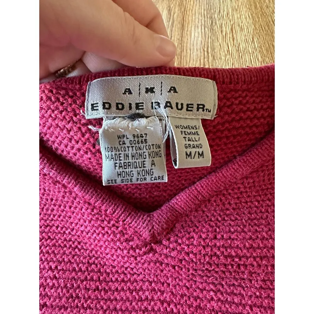 AKA Eddie Bauer Vintage Red Stripped Sweater Women's Size Medium - Image 2