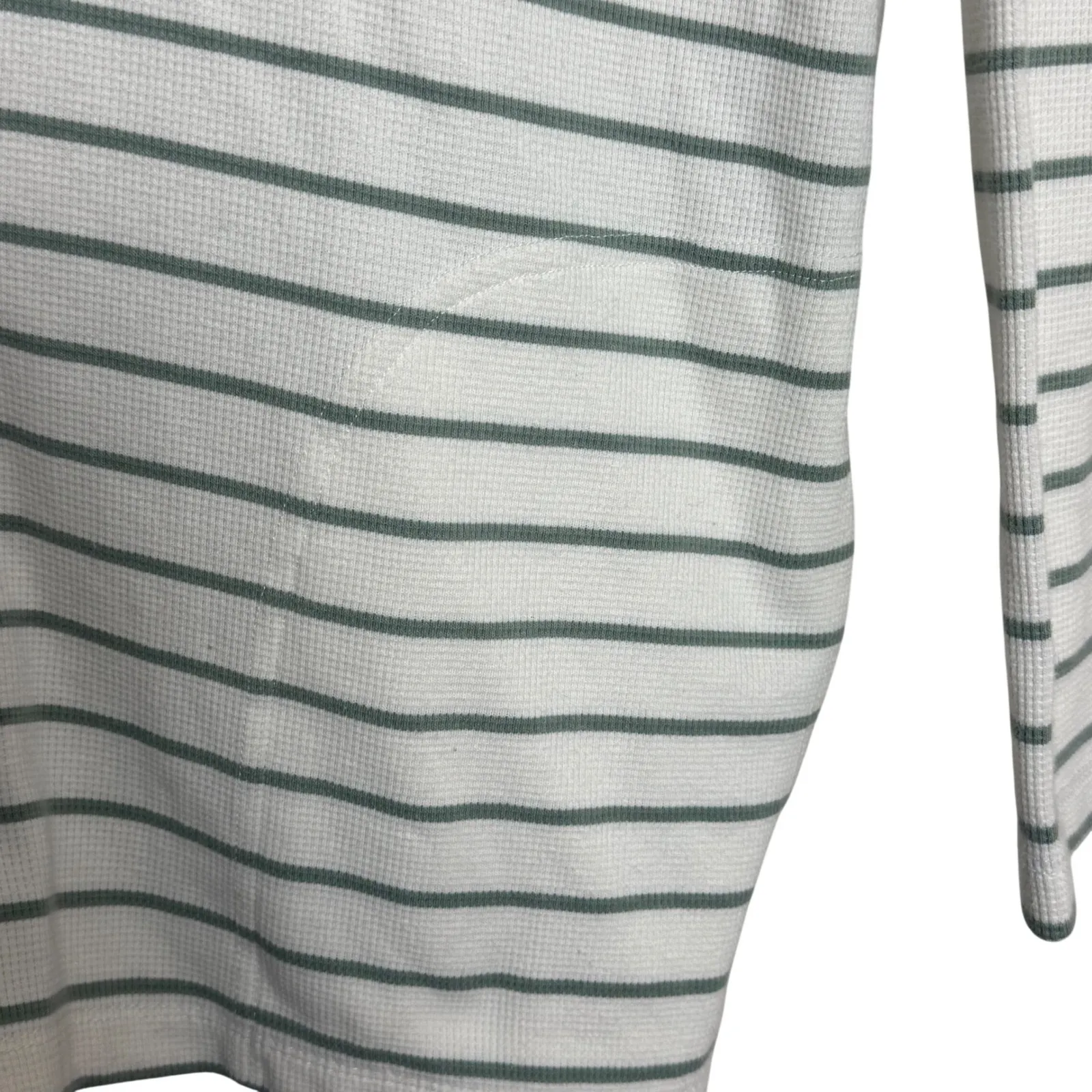 MAX & MIA Womens Striped Thermal Hoodie Long Sleeve Cowl Neck Waffle XL - Image 3