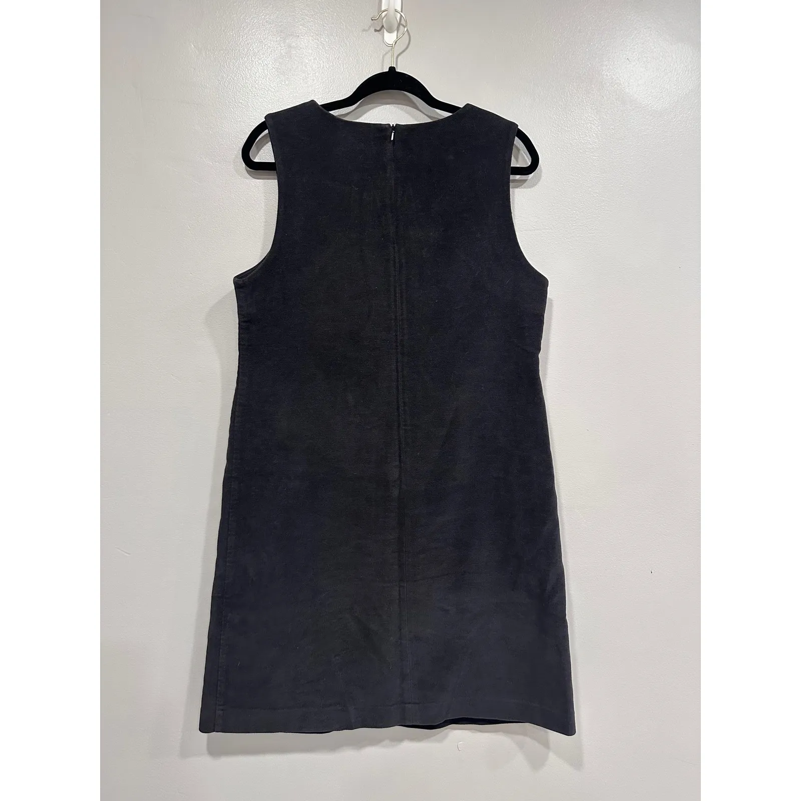 LL Bean Women's Black Corduroy Pinafore Dress Size 10 Petite - Image 4