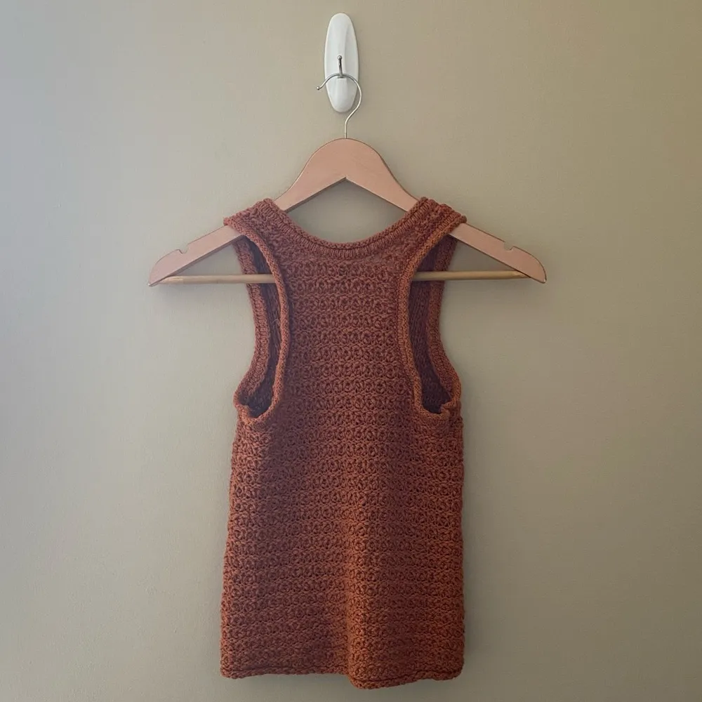 Women’s Aerie Burnt Orange Crochet Tank Top Size XS - Image 3
