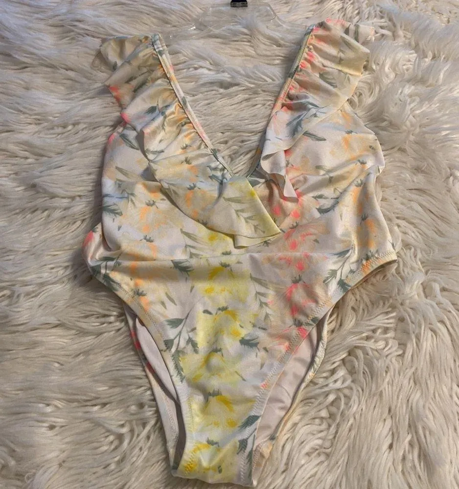 PINK ONE PIECE SWIM SIZE L brand new with tag see all photos adjustable strips - Image 10