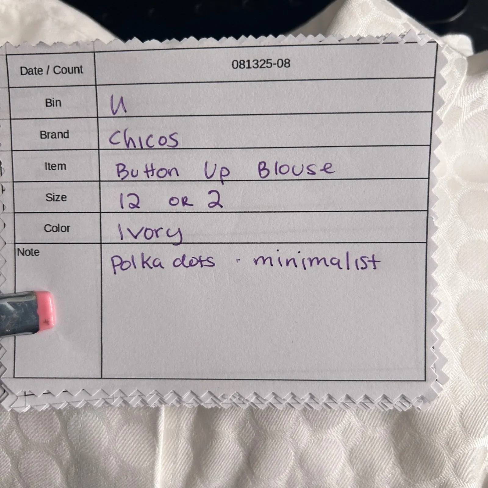 Chicos‎ Button Up Blouse Off White 12 Or 2 - Image 15