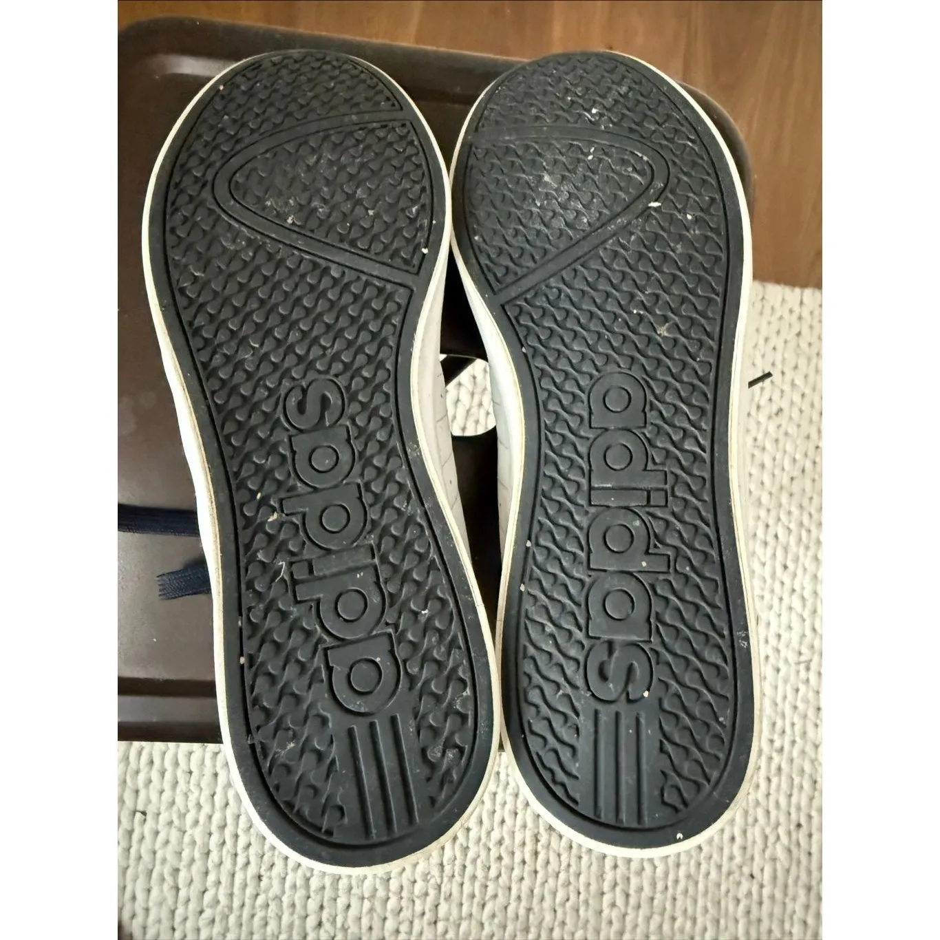 Adidas Neo Pace White Black 3 Stripe Leather Sneakers 9 - Image 6