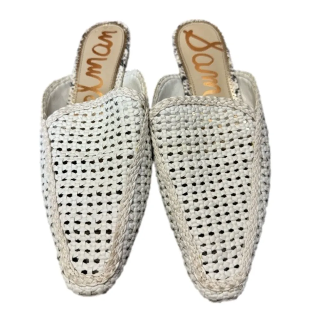 Sam Edelman Cream Elva Slip On Woven Mule Flats - Image 6