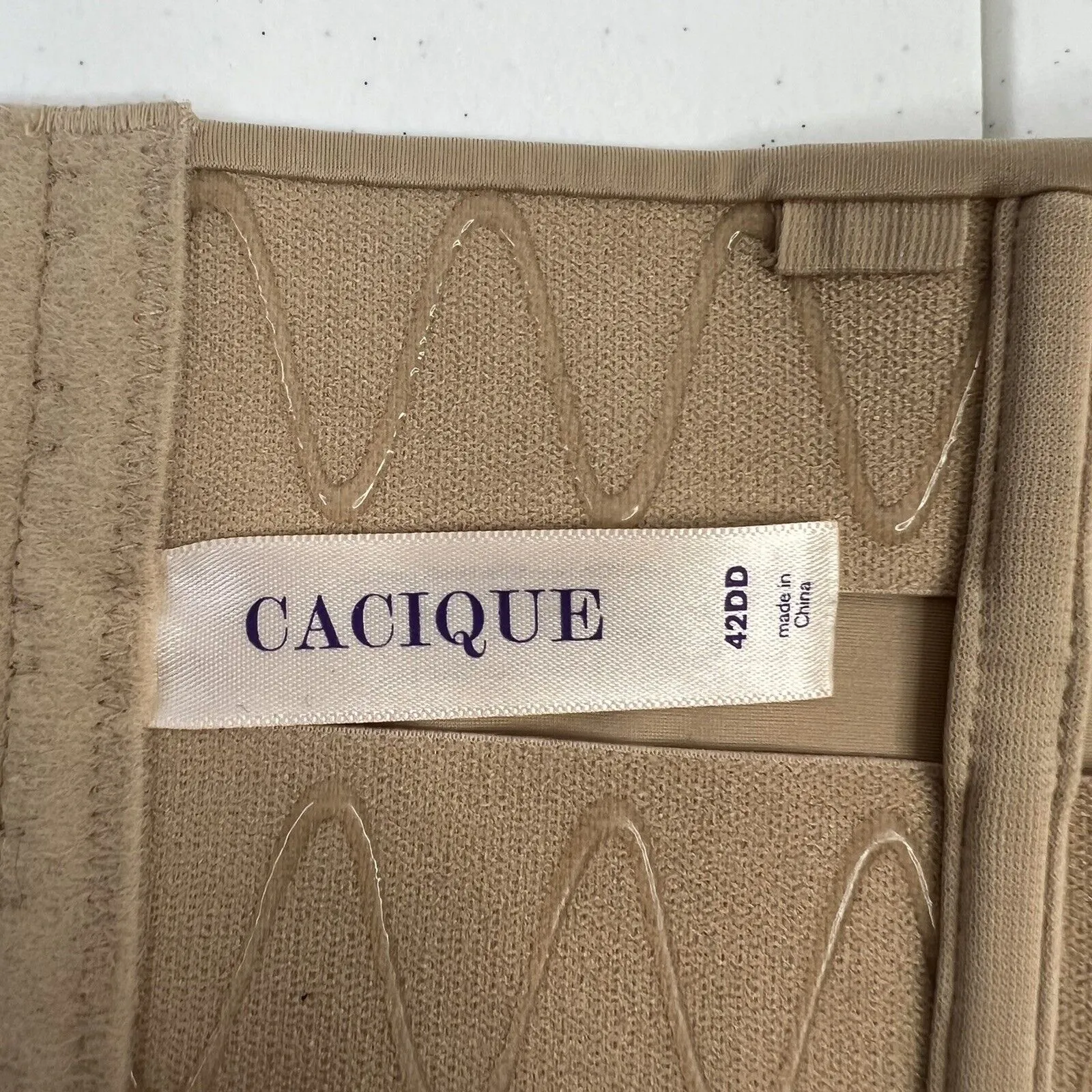 Cacique Size 42DD Bra Classic Strapless Adjustable Underwire Lightly Lined Beige - Image 4