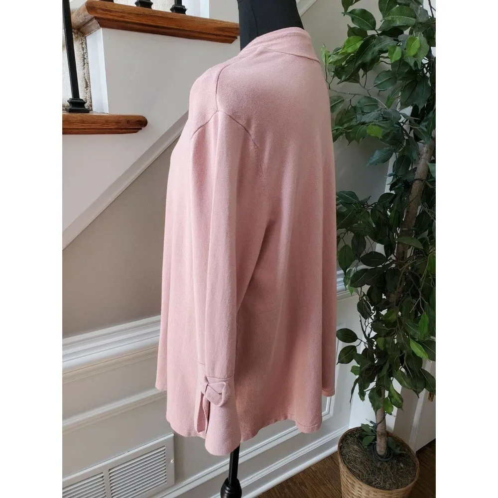 Alfani Open Front Long Sleeve Casual Top Shirt Pink Size XL - Image 6