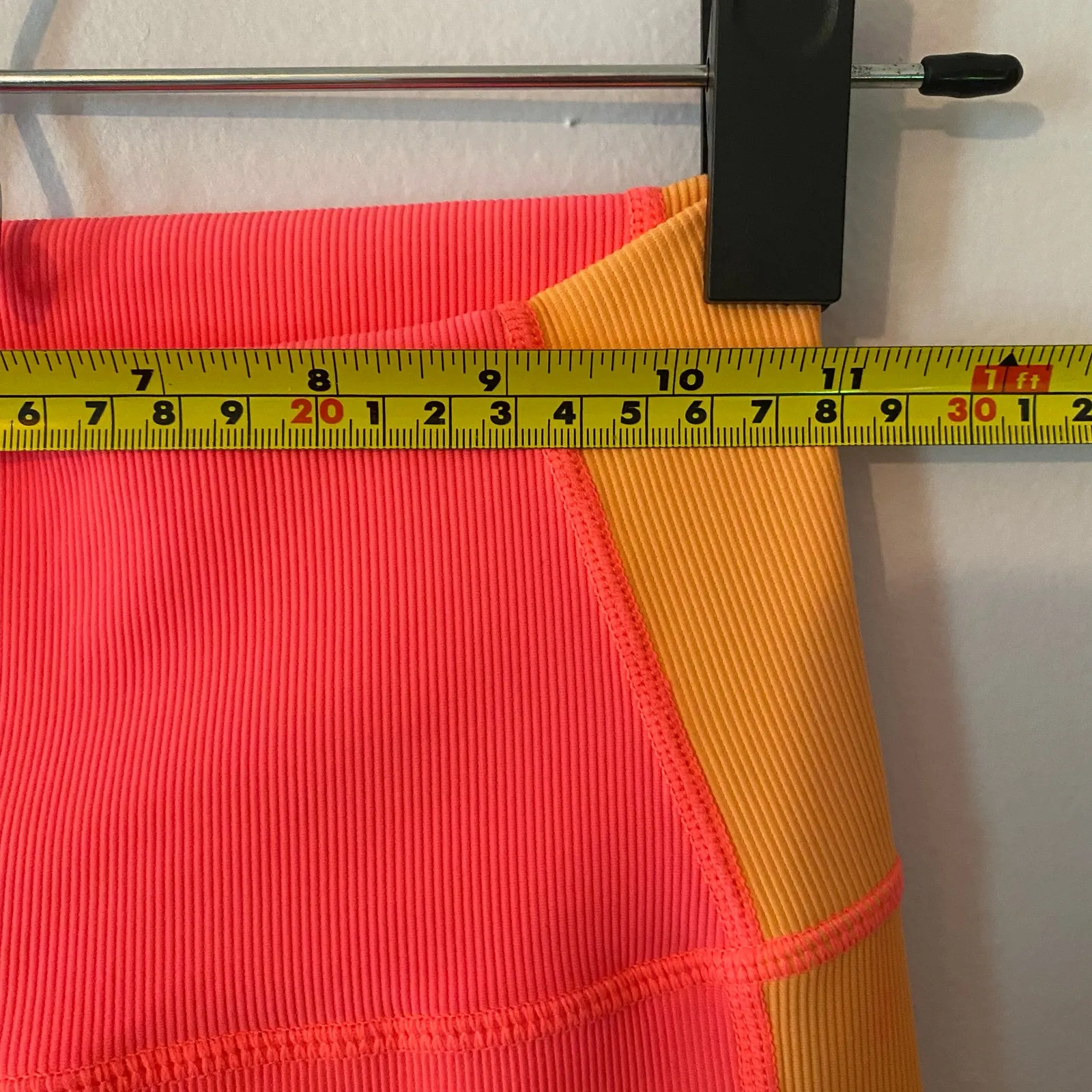 Wilo The Label Pink Orange Ribbed High Rise Leggings Tights Women's size Small - Image 8