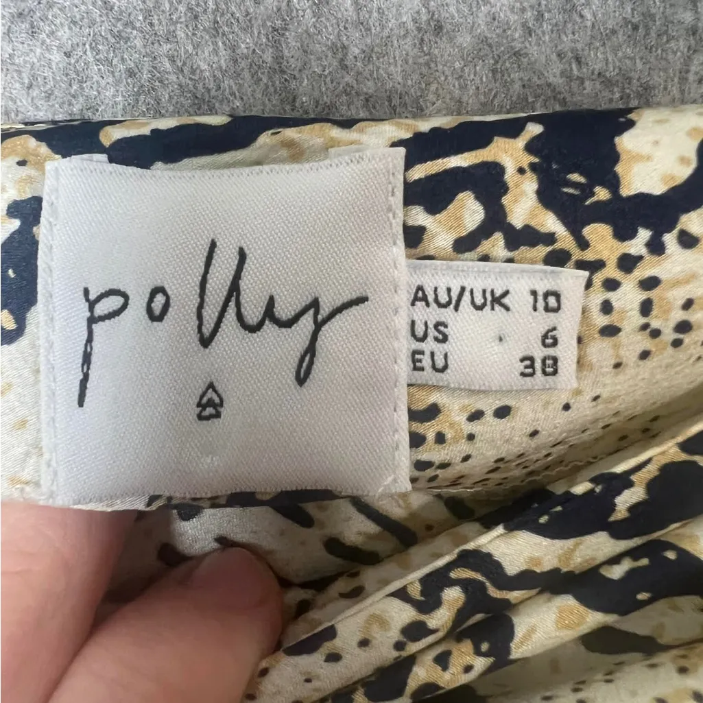 Princess Polly Women Size 6 Black Cream Snakeskin Print Midi Skirt - Image 8