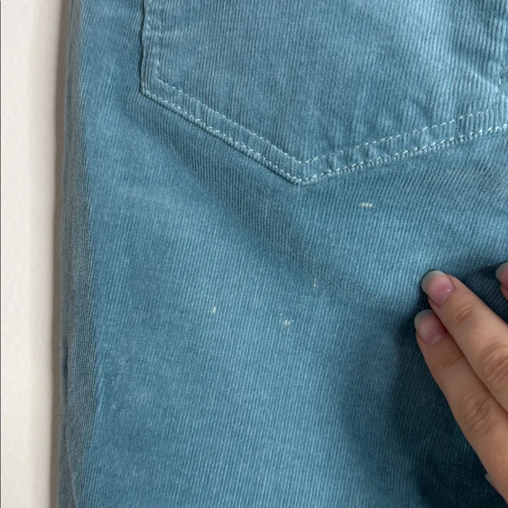 Talbots High-Waist Straight-Leg Curvy Blue Teal Corduroy Pants size 10P - Image 11