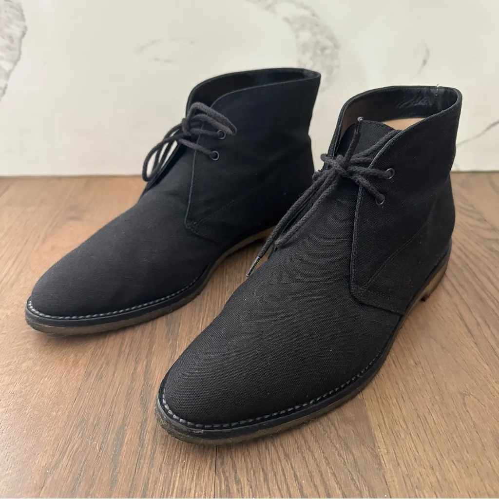 Manolo Blahnik Women's Canvas Crepe Sole Chelsea Boot Black 41 EU 10 US - Image 4