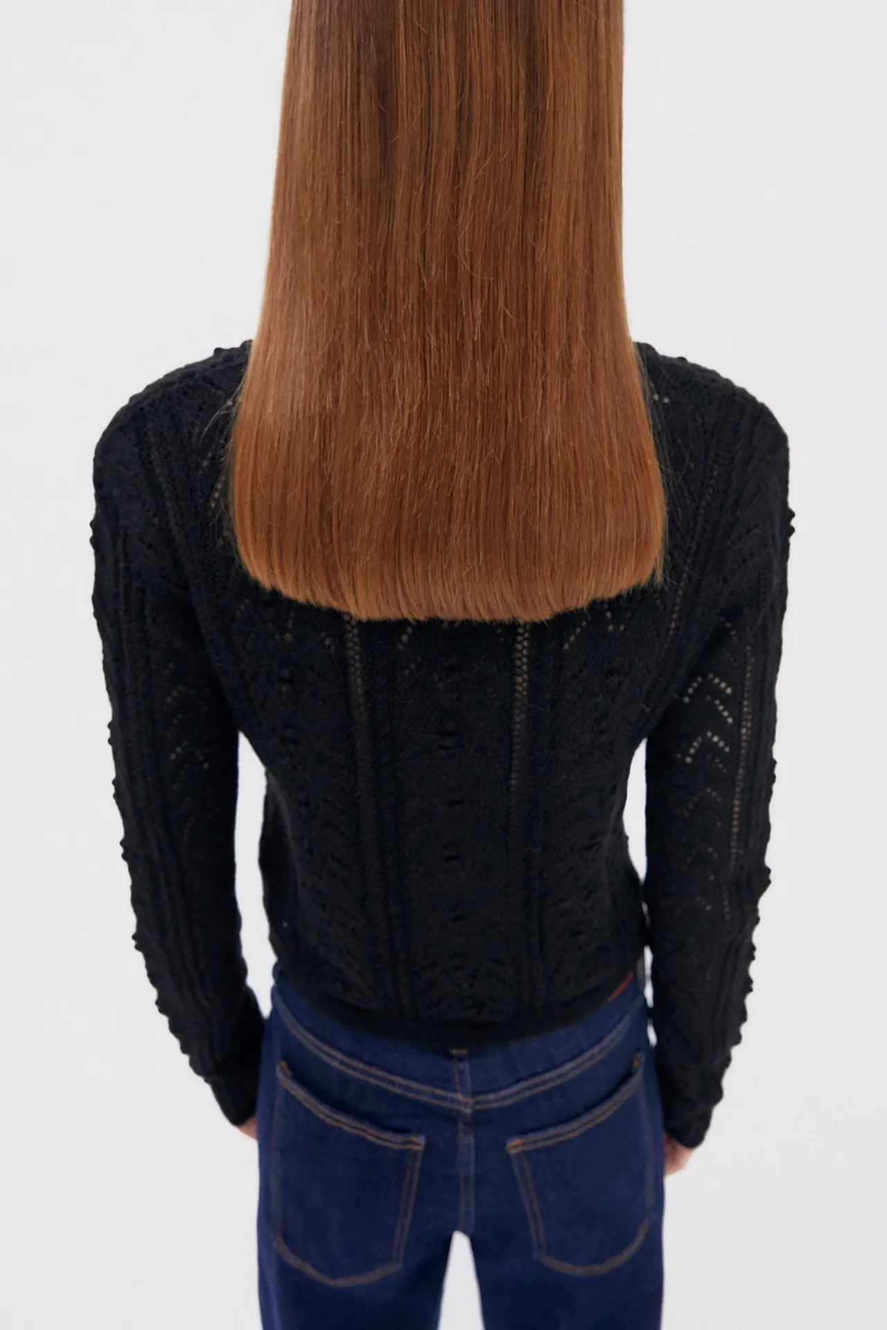 ZARA Black Knit Cardigan Top Jacket - Image 4