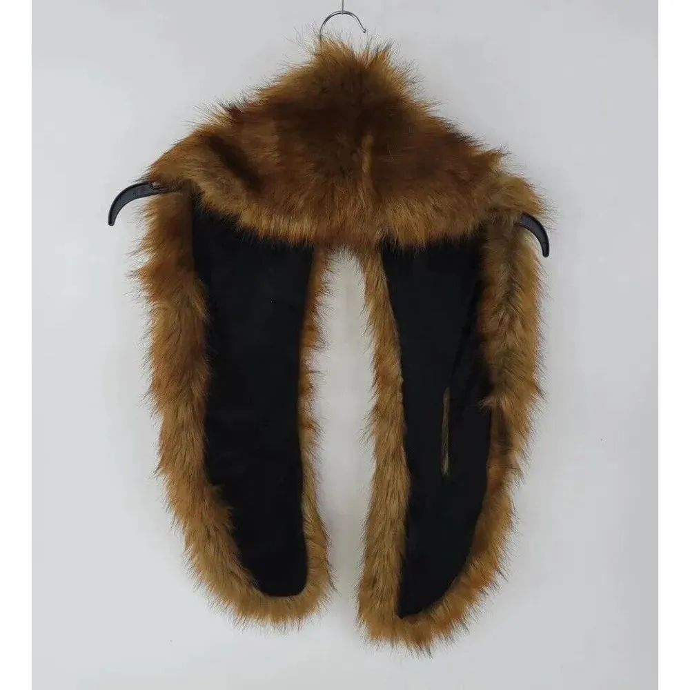 Urban Outfitters Scarf Faux Fur Womens Brown 53x8 One Size Pull Through Soft - Image 2