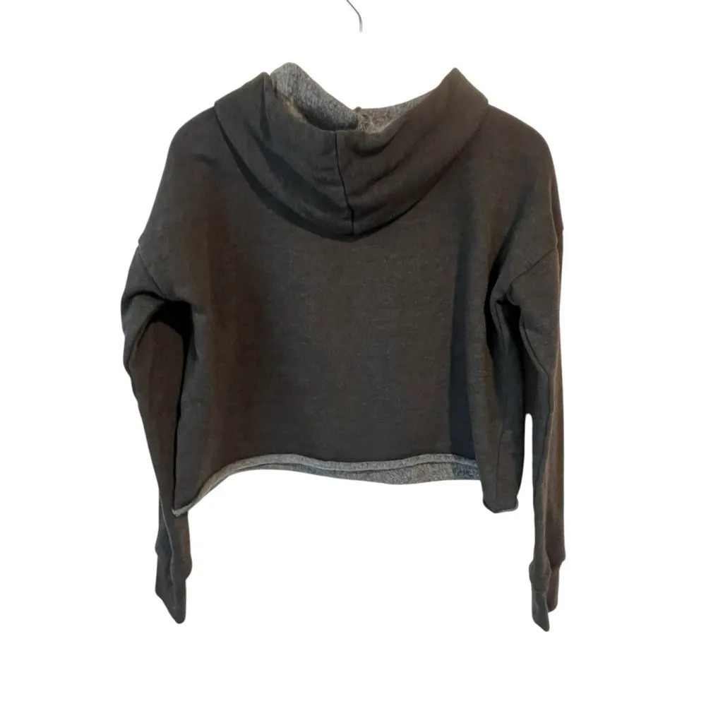 Aeropostale Cropped Hoodie Womens Juniors Small Gray Equality Sweatshirt Top - Image 7