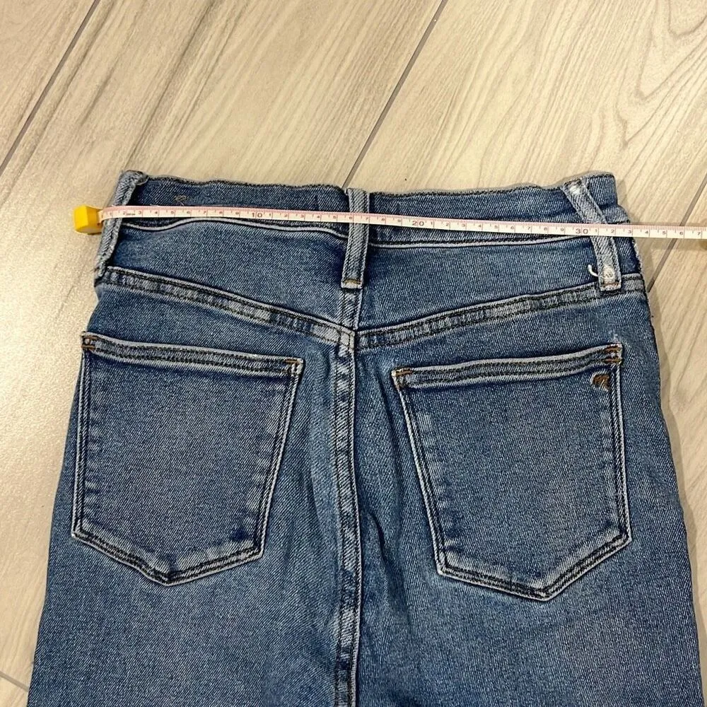 Madewell blue straight leg jeans size 24  Women’s straight leg fit. Mid to high - Image 4