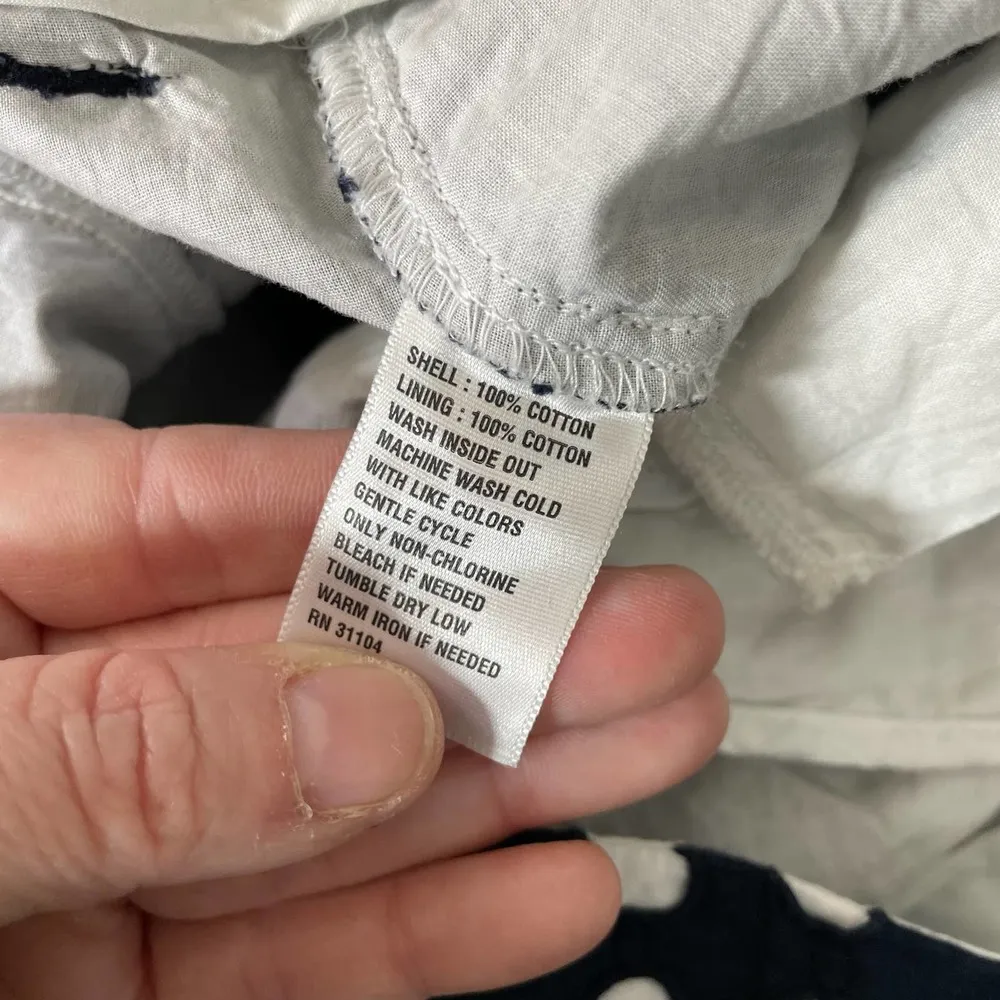 Crown & Ivy Navy Blue & White Embroidered Circles Shorts - Size 6 - 5" Inseam - Image 5